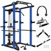 Home Gym sets Multi-functional Power Cage,Home Adjustable Pullup Squat Rack 1000Lbs Capacity Comprehensive Fitness Barbell Rack 4 sets Gym accessories